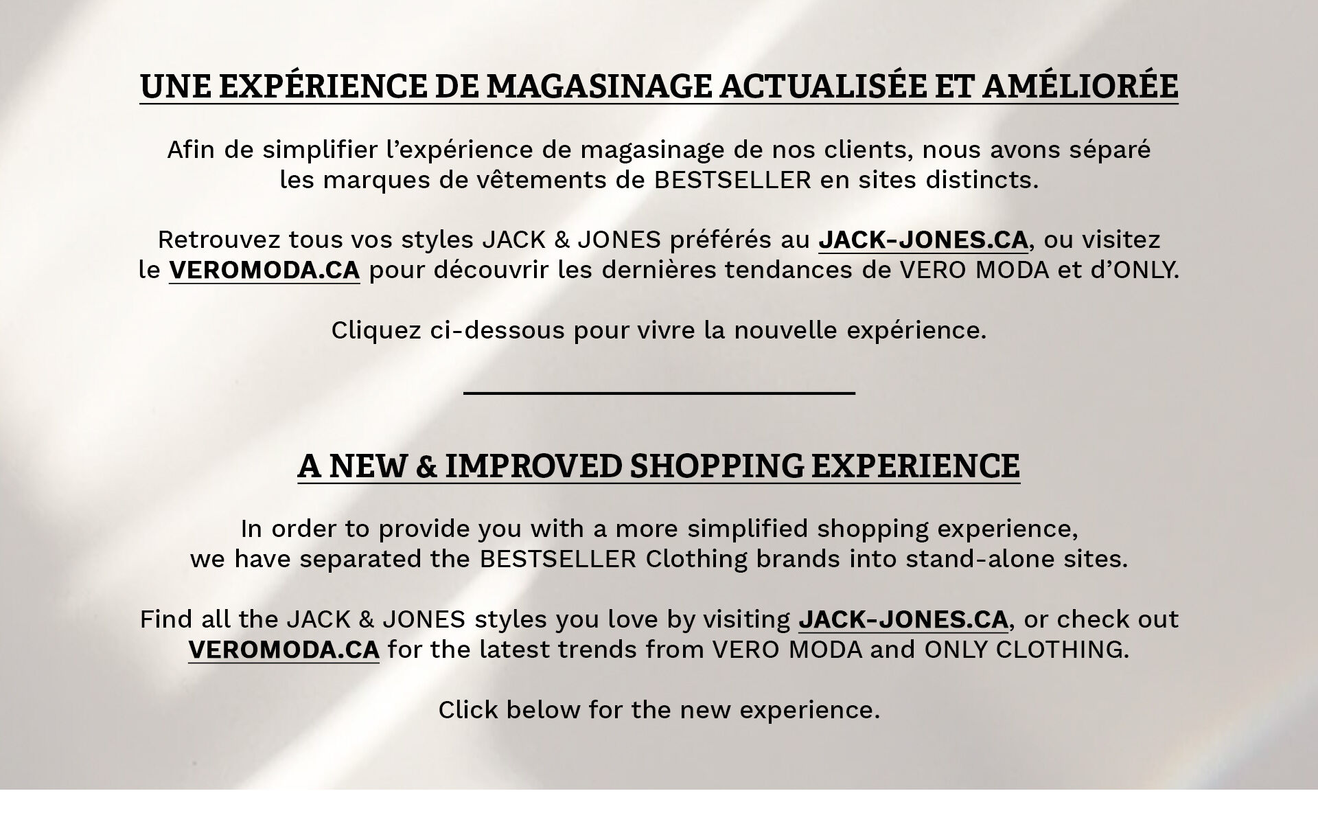 A new & improved shopping experience